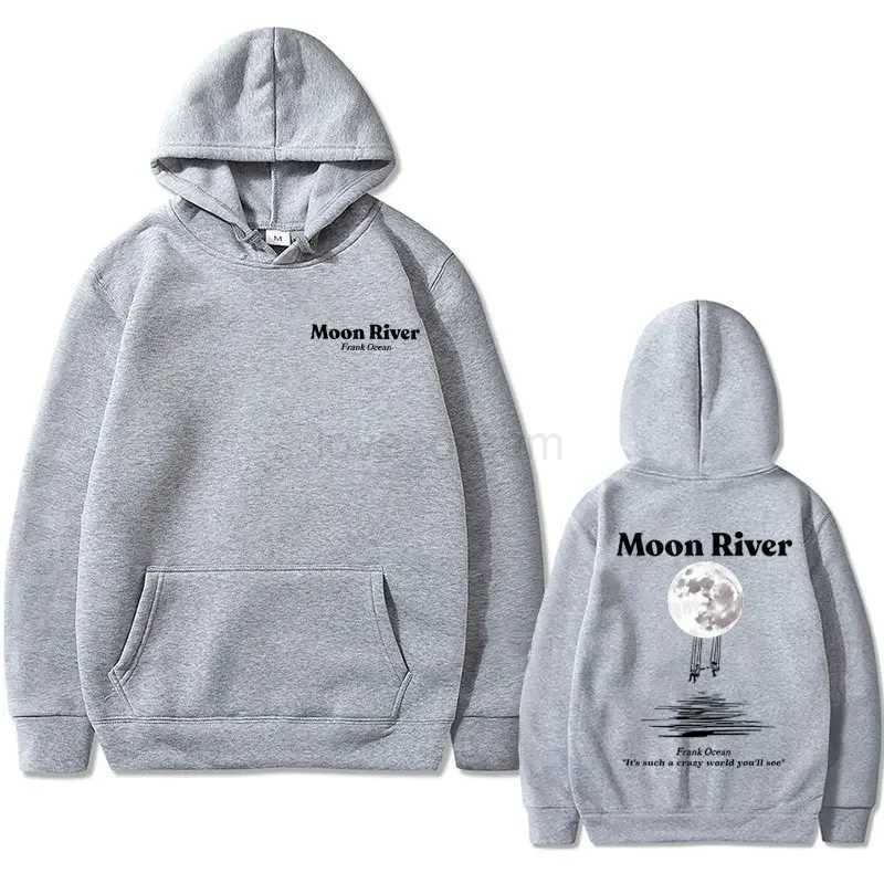 Rapper Frank Moon River Graphic Hoodie Men Women Ocean Hip Hop Hoodies Blond Oversized Pullover Mens Fashion Vintage StreetwearXJ240812
