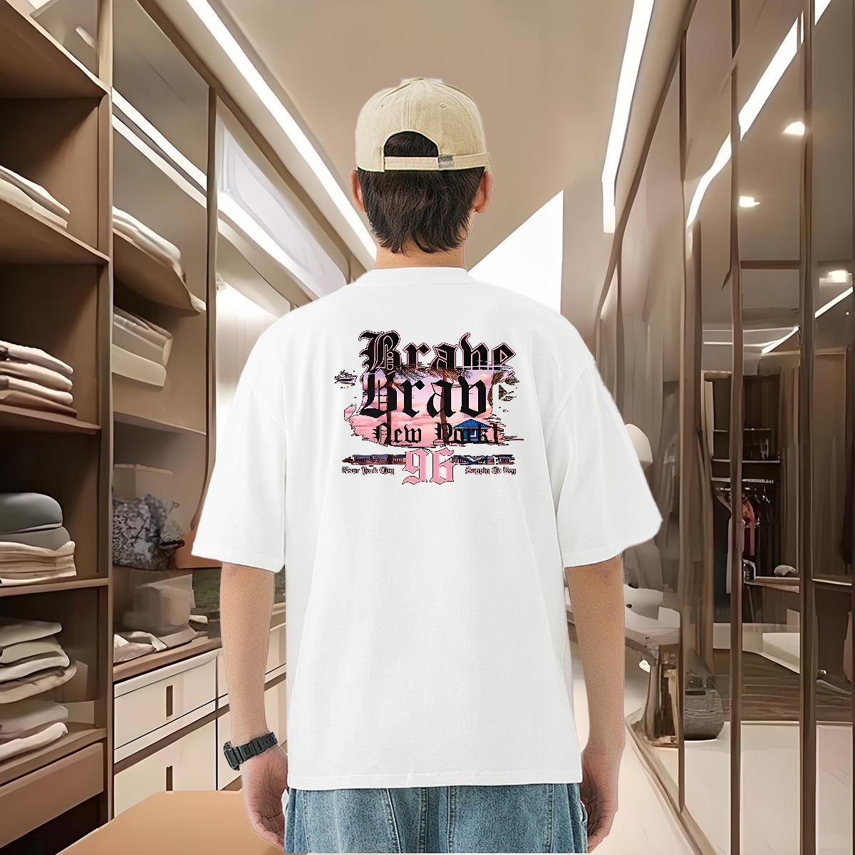 Fashion Designer T shirt letter Top Tees 100% Cotton 230g Spring Summer High Quality DIY Printed Breathable Soft Men Clothes T-Shirt