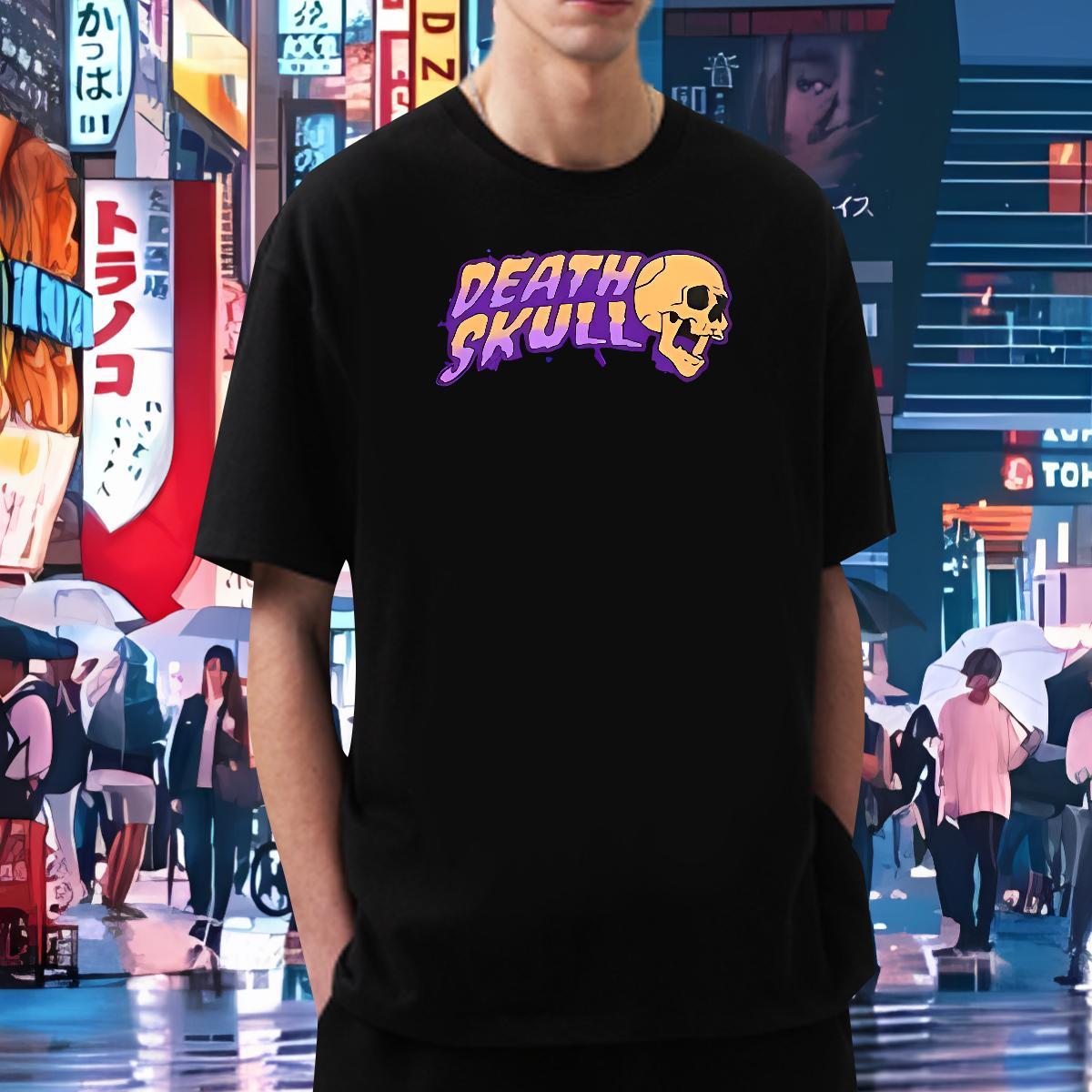 2024 T Shirt For Man skull Clothings 230g Pure Cotton Street Wear Soft Custom Anime Crew Neck Men Tees