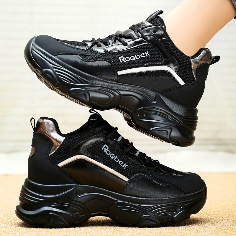 Ddmysports Spring Internet Celebrity Dad Female Instagram Trendy Thick Sole Elevated Casual Sports Black Women S Shoes Outdoor
