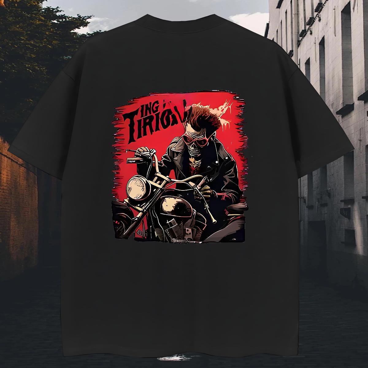 New Designer T Shirt For Man Motorcycle Tops Tees 230g 100% Cotton Casual Beach Brand Oversized 4XL O Neck Short Sleeves Couples T Shirts