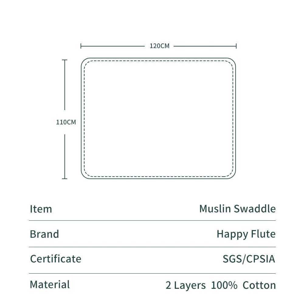 HappyFluent 120 * 110cm baby fine cotton blanket 100% pure cotton summer cute printed baby blanketW240810