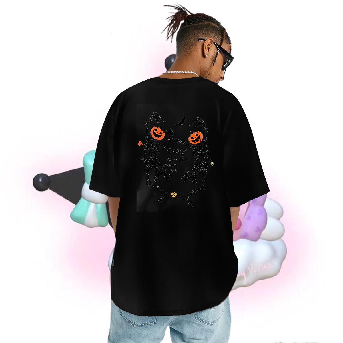 Classic T Shirts Men halloween Clothes 100% Cotton 230g Street Popular Customized Breathable Crew Neck Men Clothes T-Shirt