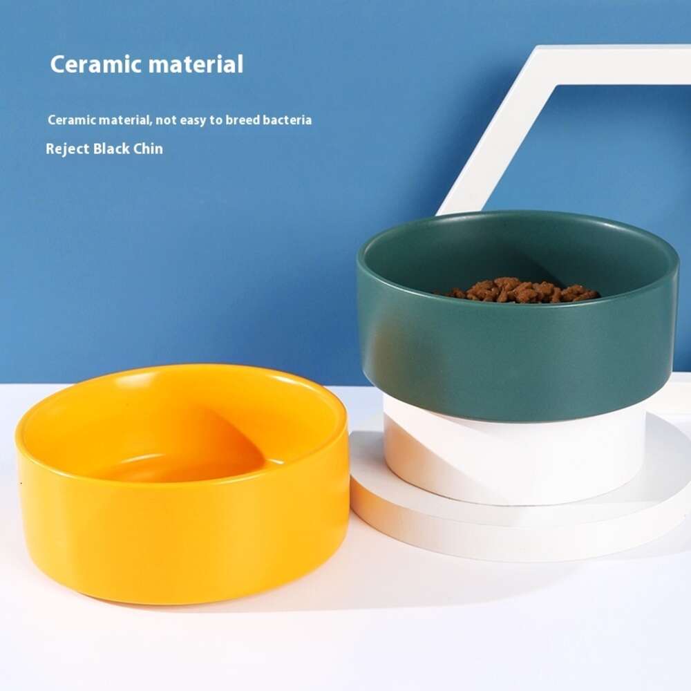 Stylish and Functional Collared Feline Dining Bowl Made from Premium Ceramics