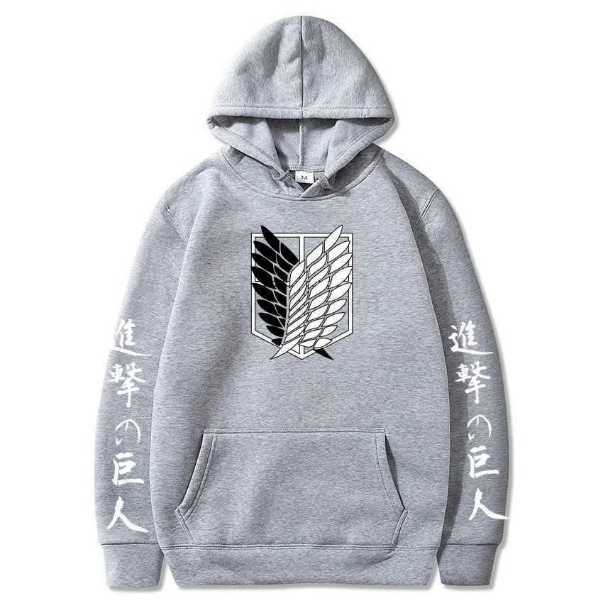 Men Hoodies Sweatshirts Japanese Anime Shingeki No Kyojin Graphic Hoodies Men Pullover Hooded Sweatshirt UnisexXJ240812