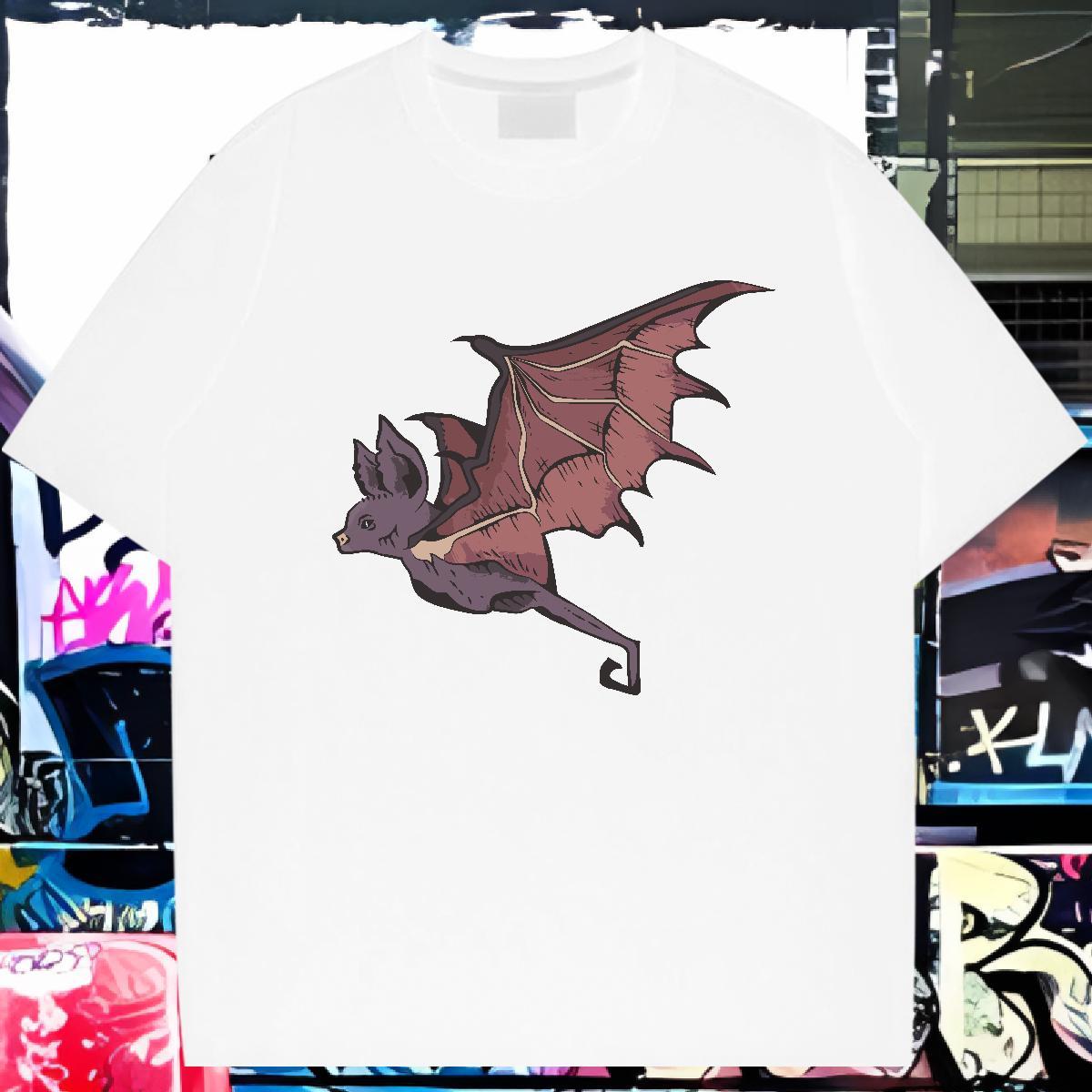 Designer Man T Shirts bat Breathable Crew Neck Street Wear Graphic 230g 100% Cotton Men Tees DIY Customized Top Tees