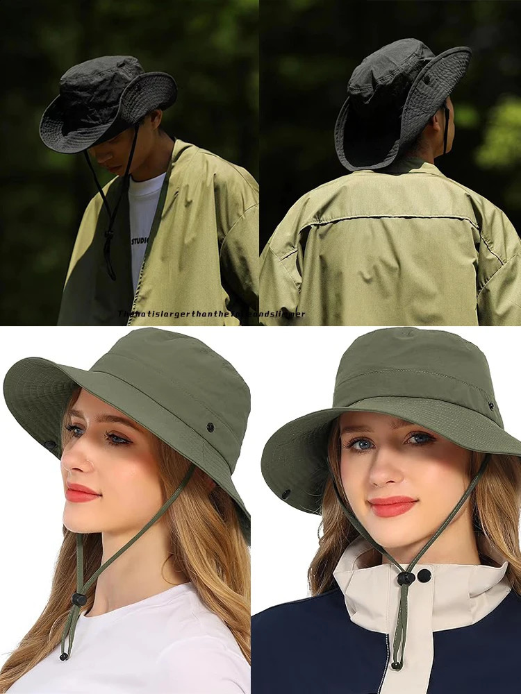 Plus Size Bucket Hat Mens Summer Sunscreen Outdoor Waterproof Large XL Breathable Fishermans Panama Bob 240812