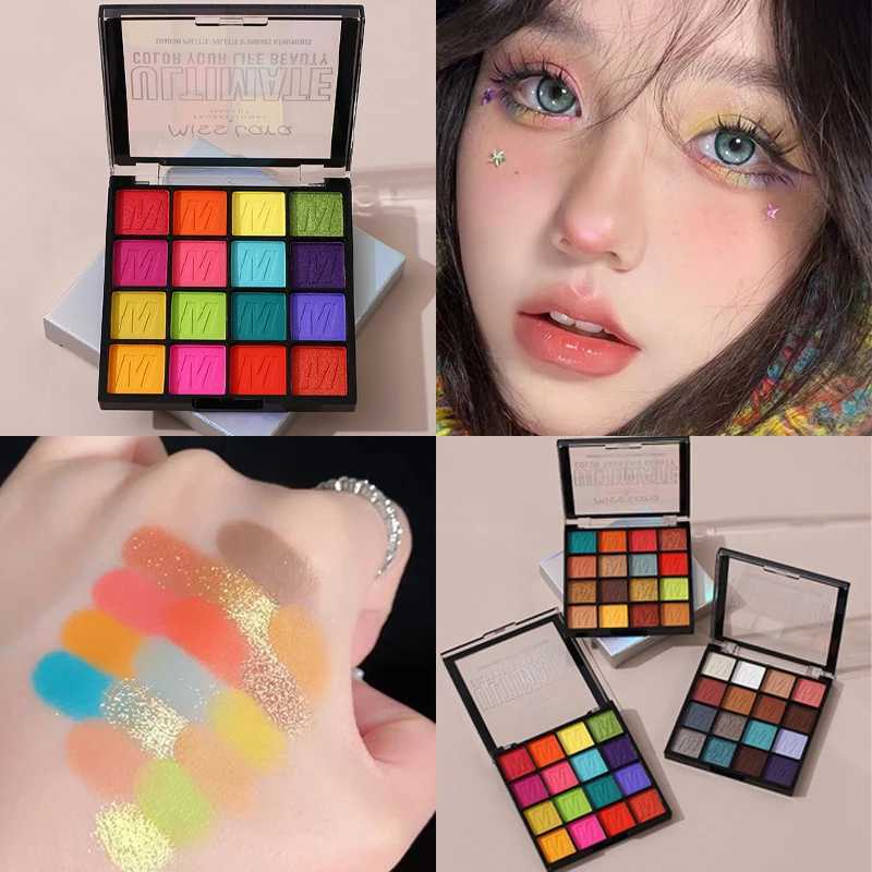 Rich Color Eyeshadow Plate Glitter Pearlescent Eye Shadow 16-color Ultimate Shadow Palette Bright Green Blue Eye Makeup CosmeticCL240812