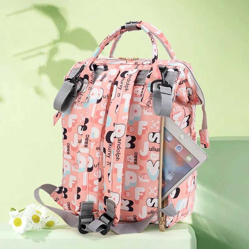 Multi functional bottle insulated backpack mommy bag diaper storage bag waterproof travel large capacity mother and baby bag W240812