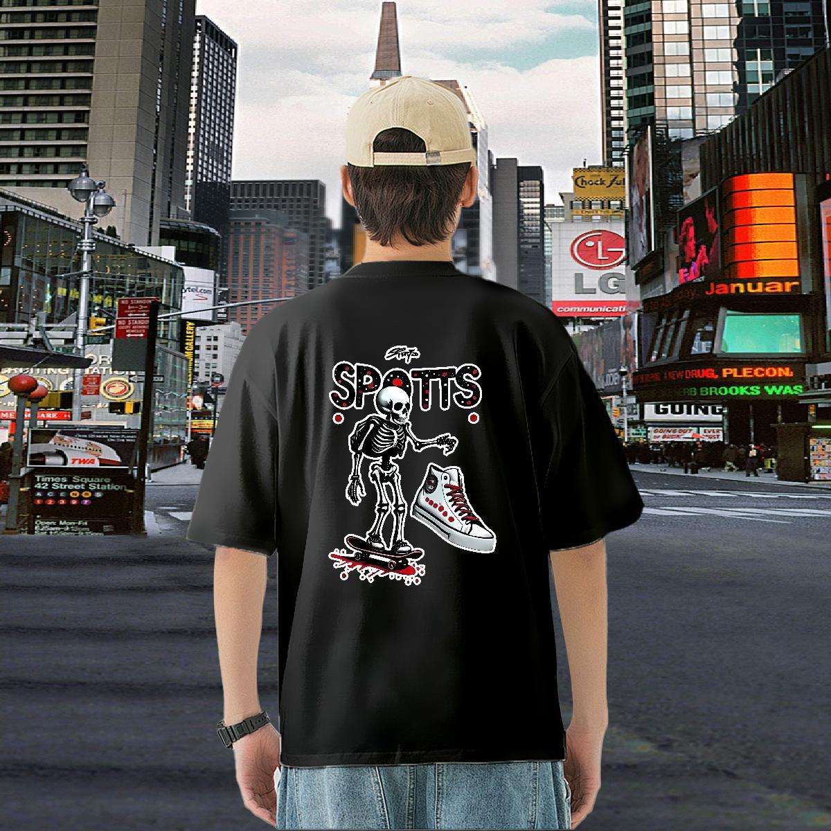 Fashion Designer Mens T Shirts skull Wear 230g Cotton Spring Summer Popular Custom Printing Crew Neck Men Tees
