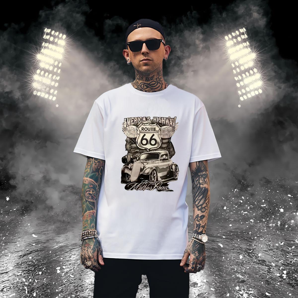 Fashion Casual 230g Cotton T-Shirts for Men car Casual Beach Tshirts Tops Shirt Breathable Crew Neck Loose Custom Print Oversized