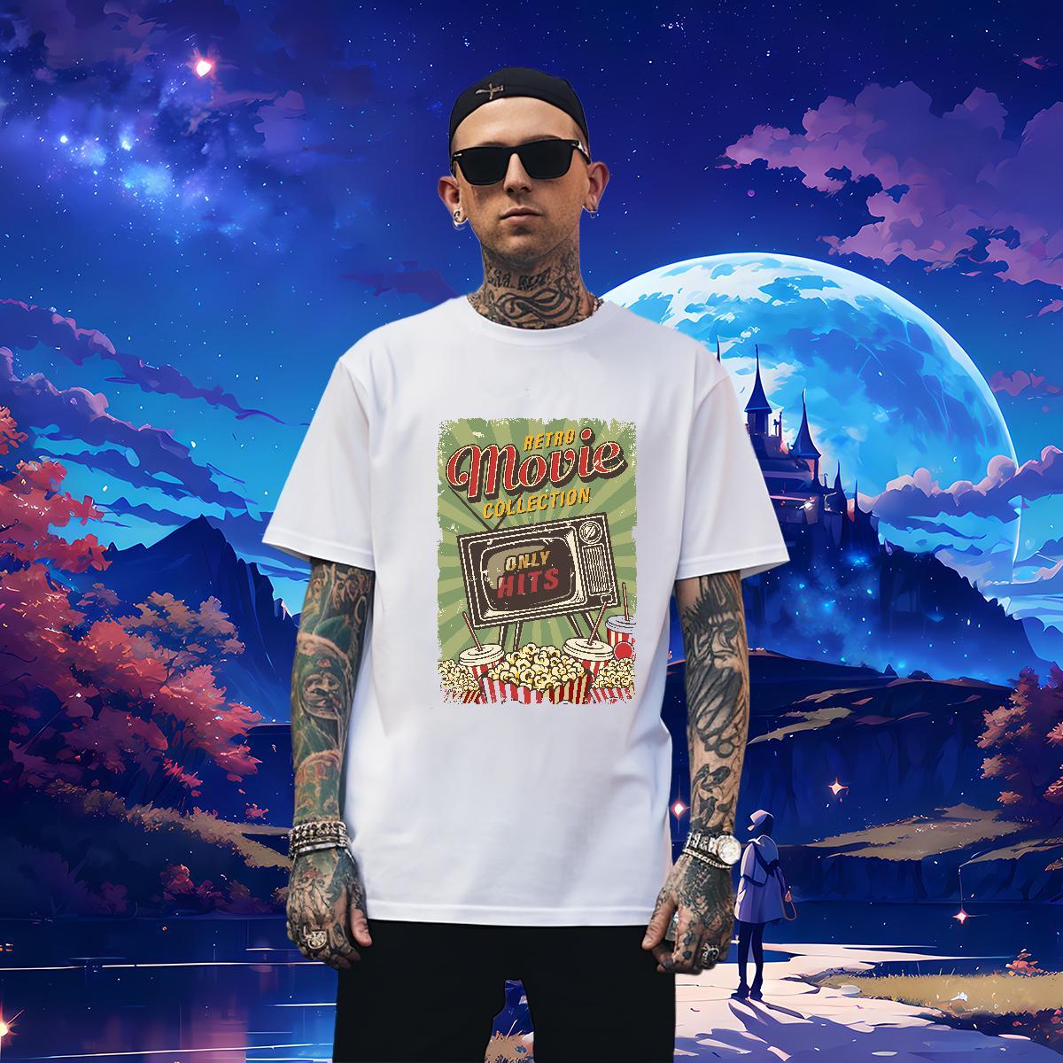 Loose Fit Tshirts return to the ancients 230g Cotton Street Casual Breathable Crew Neck T-Shirts for Men Oversized 4XL Classic Casual Tees Shirts