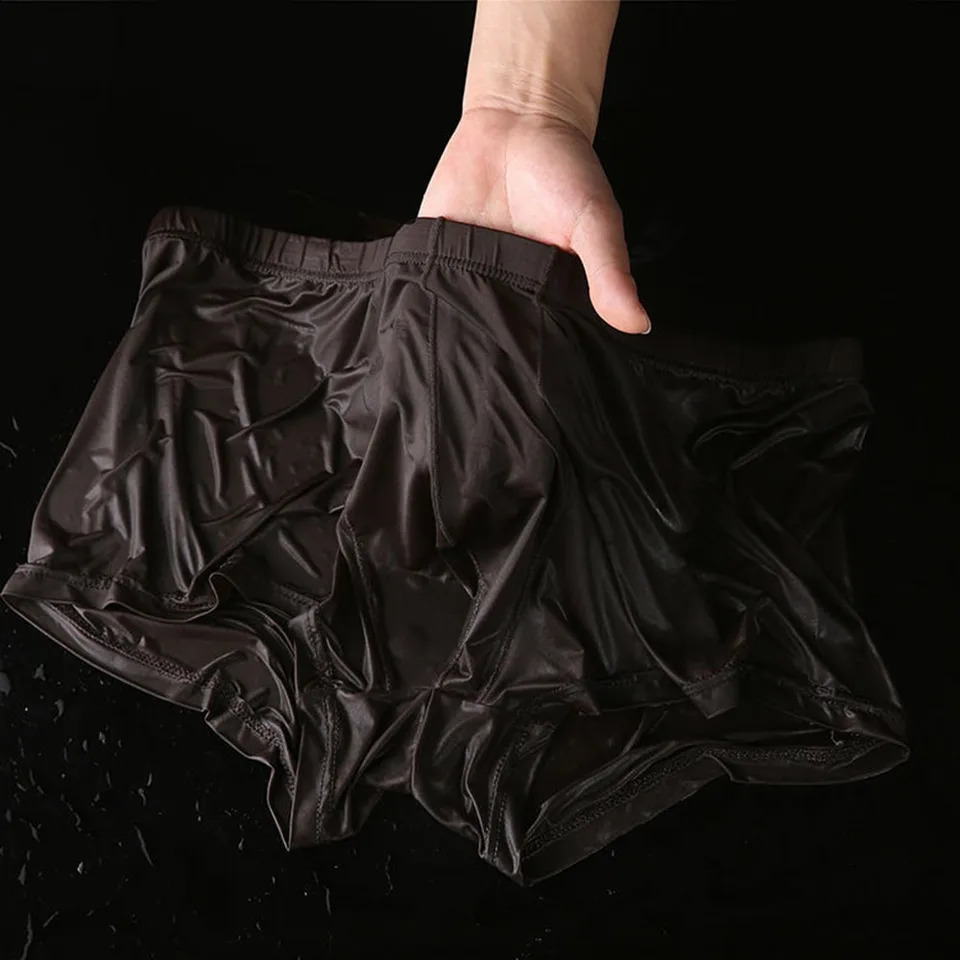 Sexy Wet Transparent Underwear For Men Panties Boxers Thin Solid Color Shorts Trunks Man Boxer Shorts And Underpants 240812