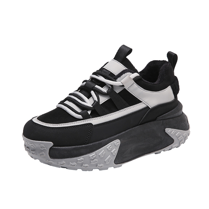 Ddmysports Winter New Thick Sole Dad Korean Edition Versatile Plush Casual Student Sports Cotton Shoes Female CZ Outdoor