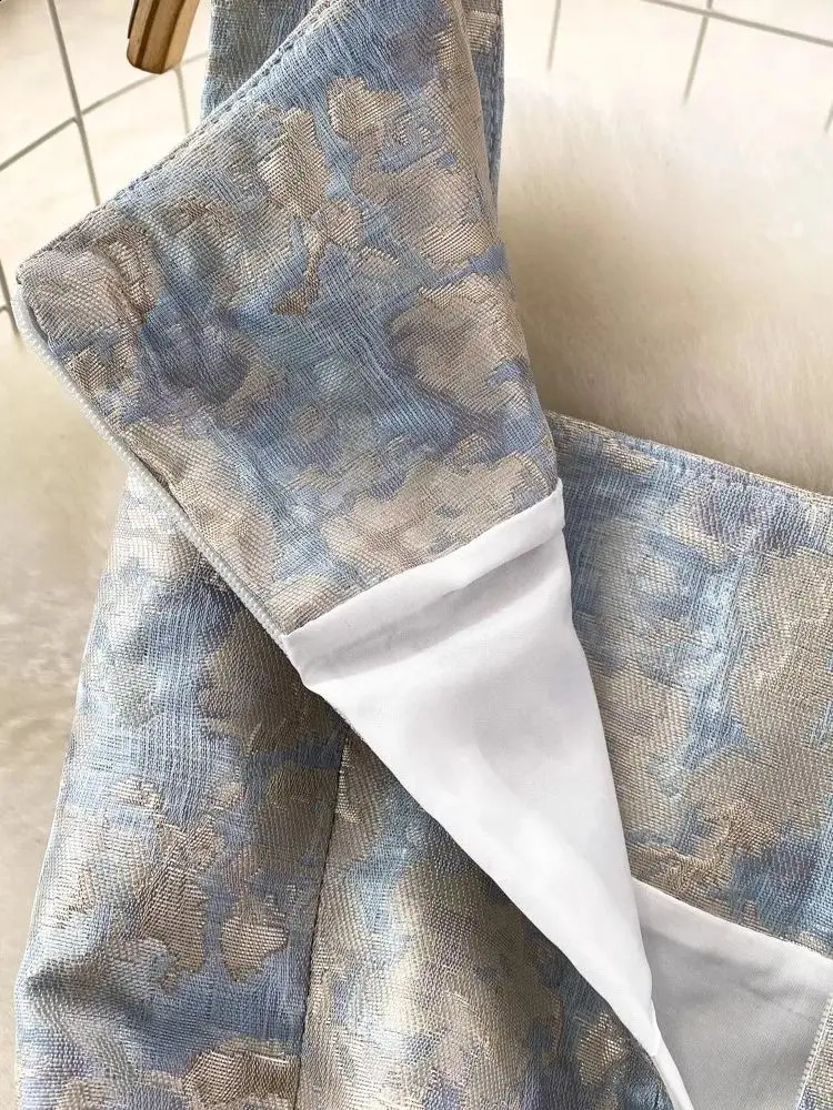 Summer Elegant Flower Jacquard Evening Party Dress Womens Sleevless Square Collar Tank Zipper Buttterfly Belt Prom Vestidos 240812