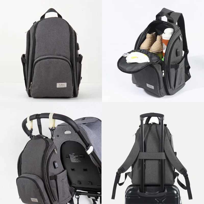 Diaper Bag Mummy Backpack Large Capacity Bag Mom Baby Multi functional Waterproof Outdoor Travel Diaper Bag W240812