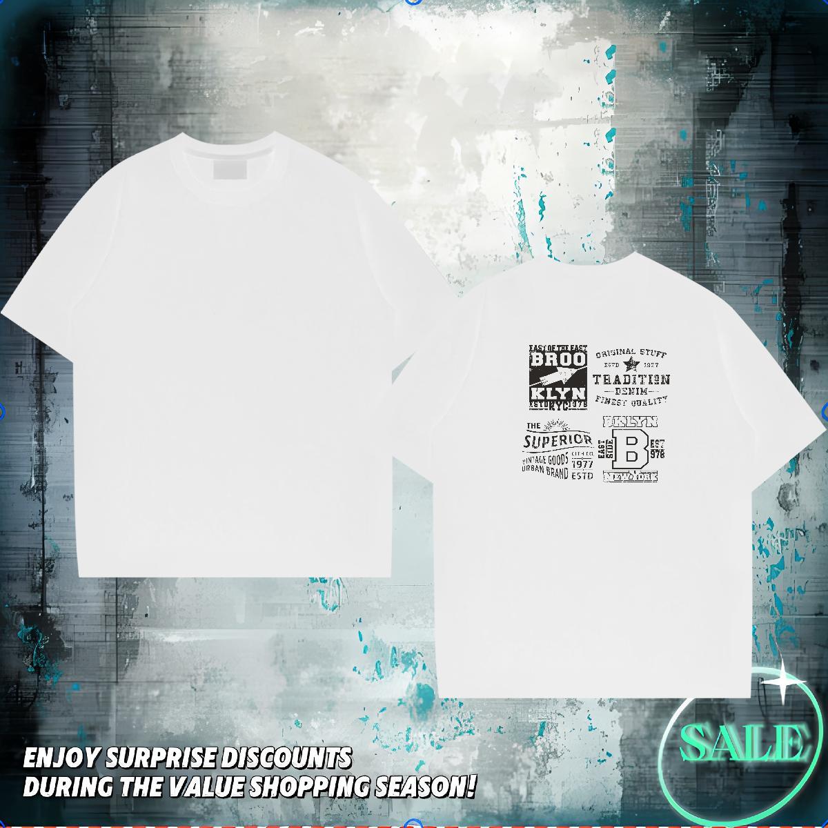 Custom T Shirt For Man letter Top Tees 100% Cotton 230g Street Cool Design Custom Print Plus Size Breathable Crew Neck Men Clothes T-Shirt