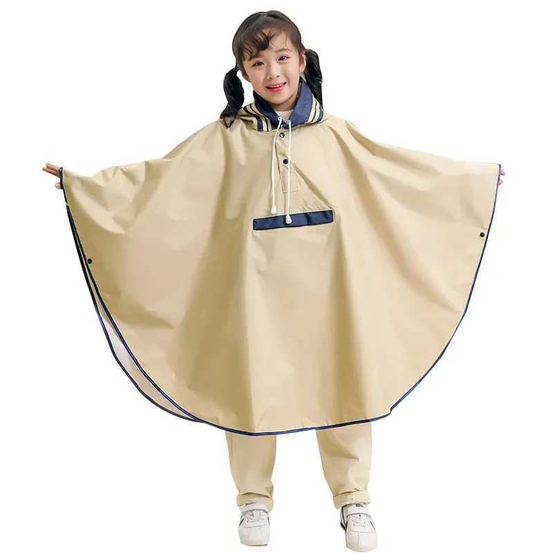 Parent-child Raincoat Kids for Girls Boys Waterproof Hooded Impermeable Kids Ponchos Rain Suit Rainwear with Space for Schoolbag Y240813