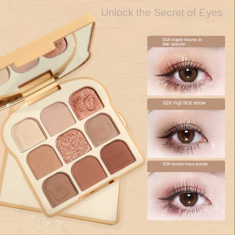 NOVO Toast 9 Colors Matte Eyeshadow Palette lescent Eye Plate Cute Makeup Palette Female Cosmetic Lasting Nature BeautyW241212