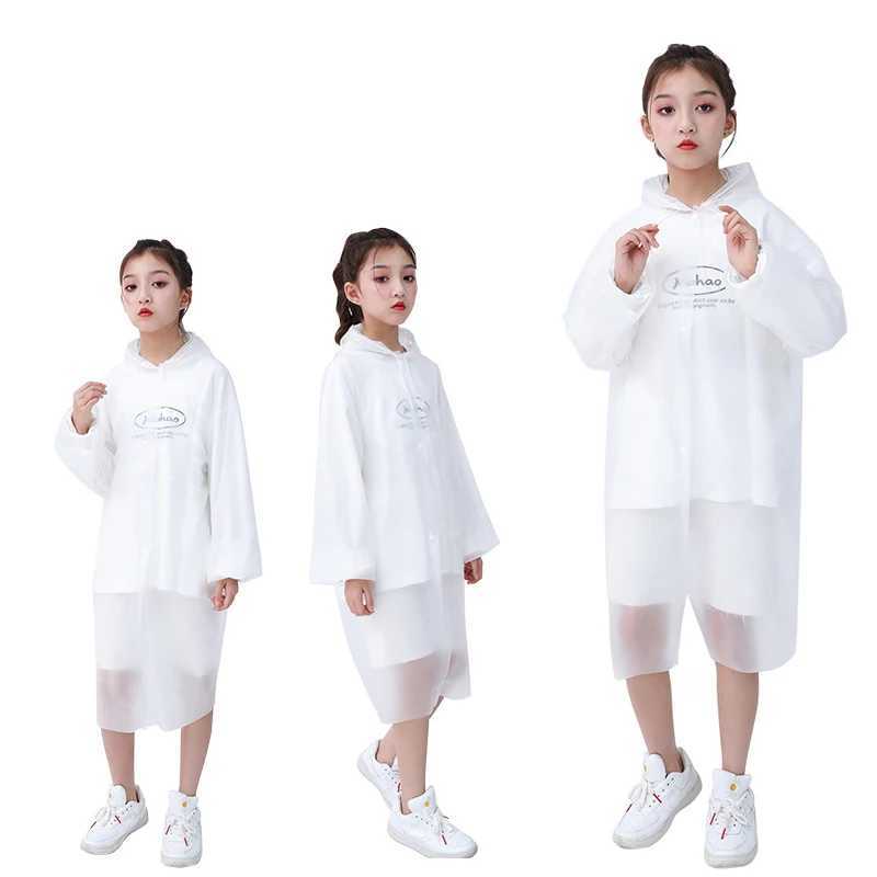 Children And Adult Raincoat Reusable Rain Jacket Coats With Hood Fashion EVA Thickened Rain Coat For Girl Boy Outdoor Travel Y240810