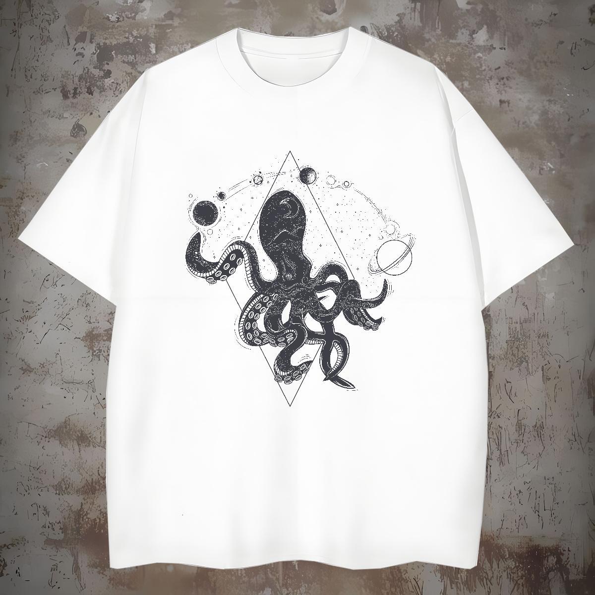Cool Man T Shirts octopus Short Sleeve Soft Casual Beach Oversized 4XL 230g Cotton Tshirt for Man Woman New Designer Tees Shirts
