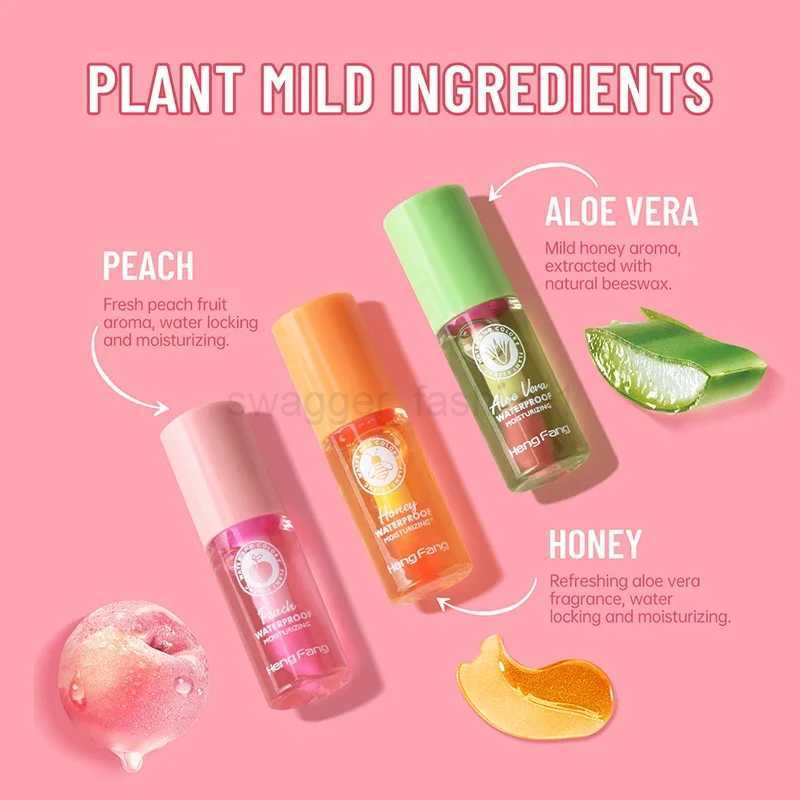 Mini Hydrating Temperature Sensing Lip Balm Moisturizing Color Changing Lip Oil Peach Aloe Vera Brighten Repair Lips Lip PomadeXJ240812