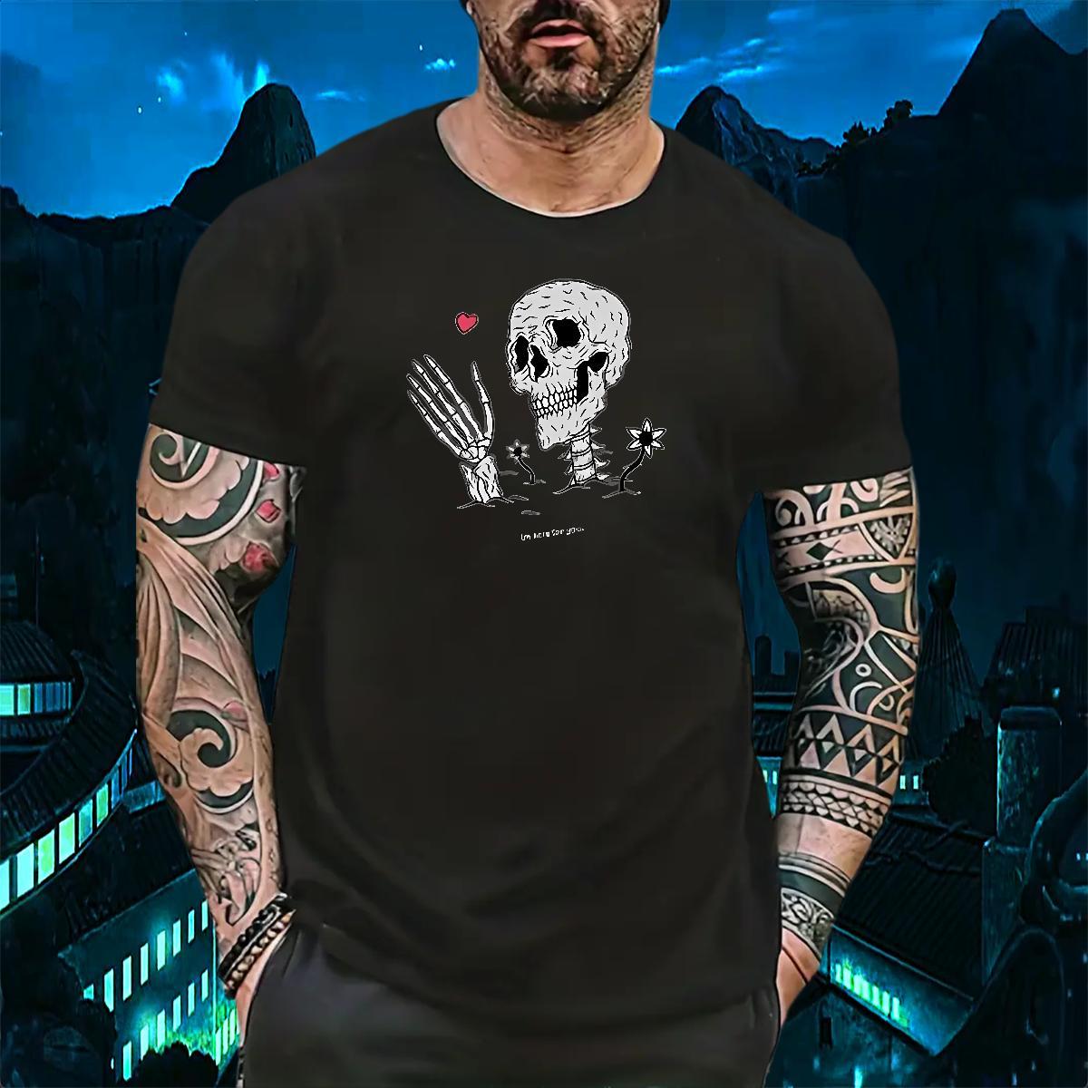 Designer Fashion T-Shirts skull Tops Shirt 100% Cotton 230g Casual Daily Wear Cool Graphic Crew Neck Breathable Men Tshirts