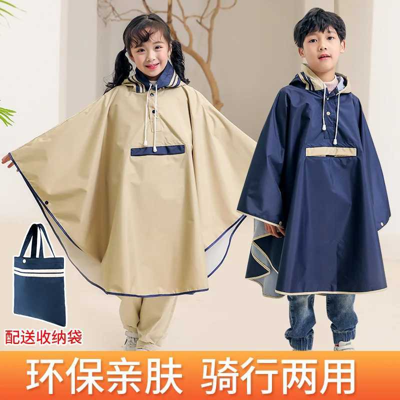 Adult Children Raincoat Kids Waterproof Parent-child Rain Coat Cover Riding Poncho Hooded Family Camping Travel Rainwear Y240810