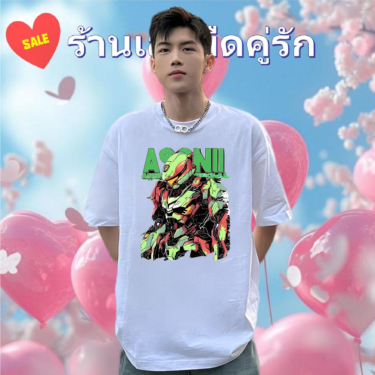 New Designer T shirt robot Tops 230g Pure Cotton Street Casual Cool White Plus Size Breathable Crew Neck Men Tshirts