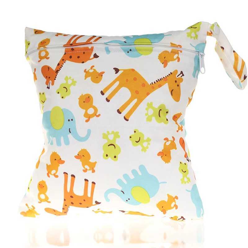 Baby Diaper Storage Bag 30X28cm Waterproof Single Zipper Storage Bag Cartoon Pattern Baby Touring Car Stroke Handbag W240812