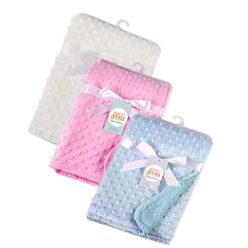 76 * 102CM baby blanket warm double-layer swaddle packaging newborn hot soft towel baby stroller blanket cover sleeping bagW240810