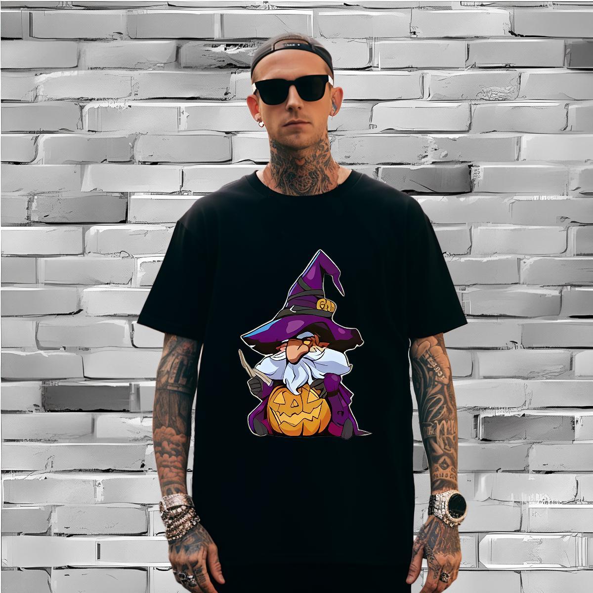 Soft T-Shirts halloween Crew Neck Street wear Hip Hop Cartoon Print 230g Cotton Tshirts Fashion Designer Tees