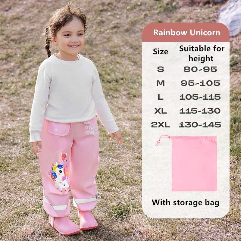 Cartoon Dinosaur Style Kids Rain Pants Boys And Girls Students Kids Waterproof Pants Fashion Children Rain Pants Y240810