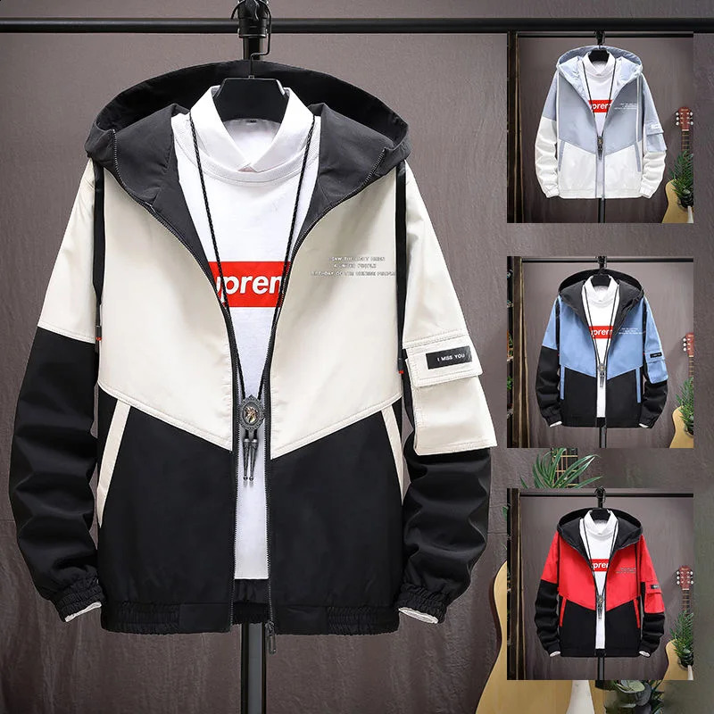 2024 Spring and Autumn Fashion Trend Hooded Jacket Mens Casual Relaxed Comfortable Breathable High Quality Plus-Size Coat 240812