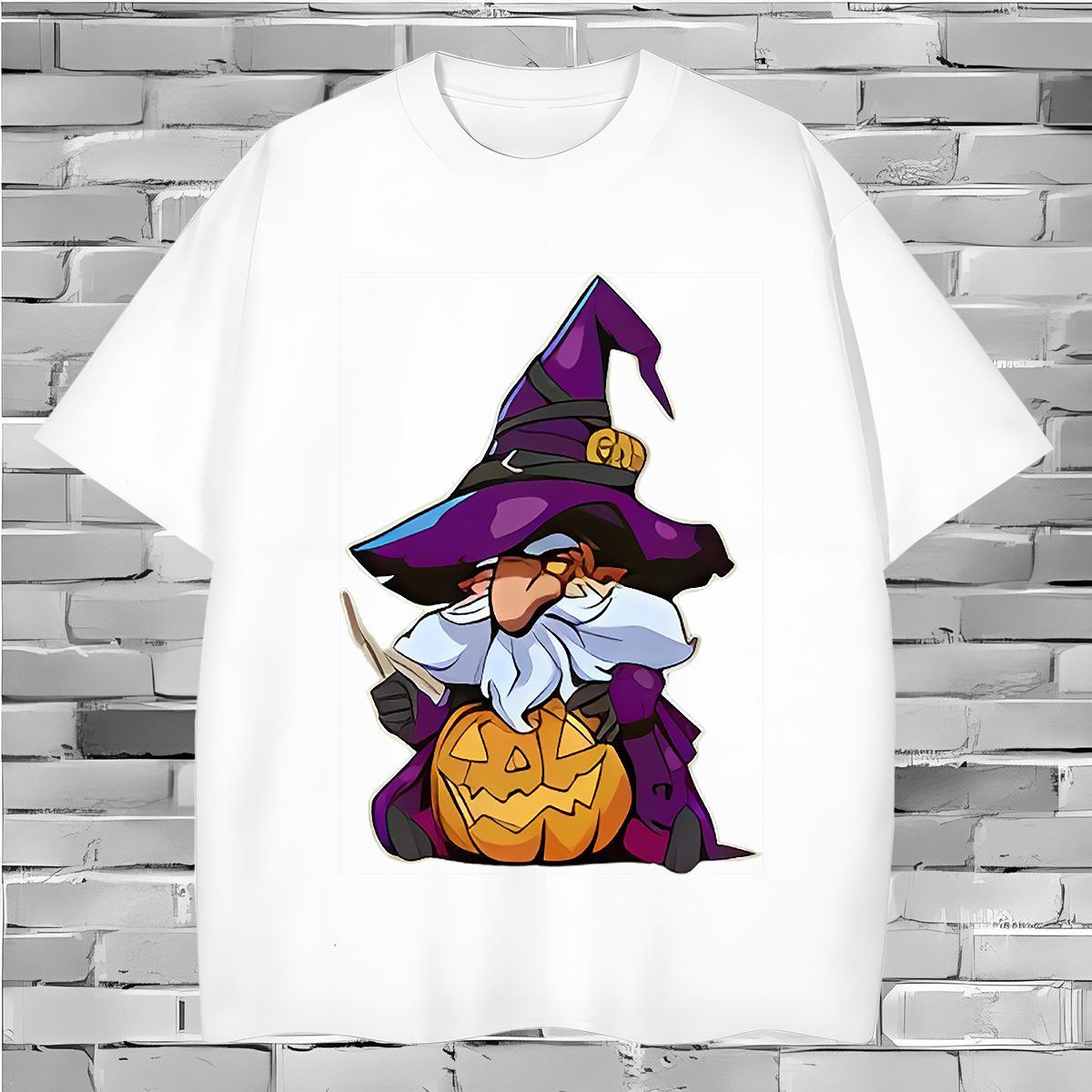 Soft T-Shirts halloween Crew Neck Street wear Hip Hop Cartoon Print 230g Cotton Tshirts Fashion Designer Tees