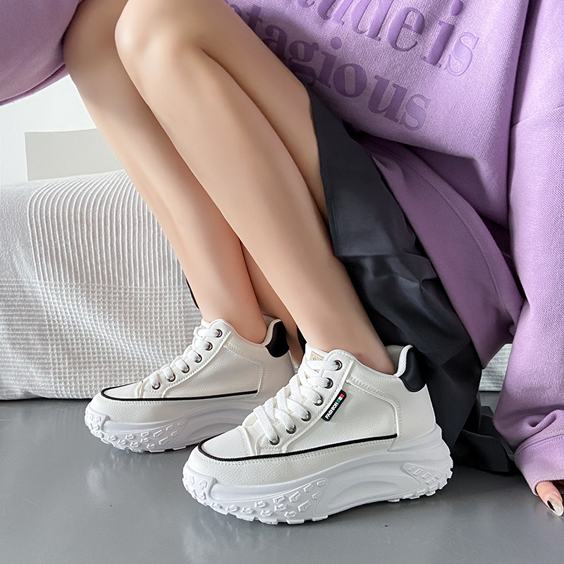 Ddmysports Spring New Instagram Korean Edition Little White For Female Students Thick Sole Increase Versatile Casual Sports Board Shoes P Outdoor