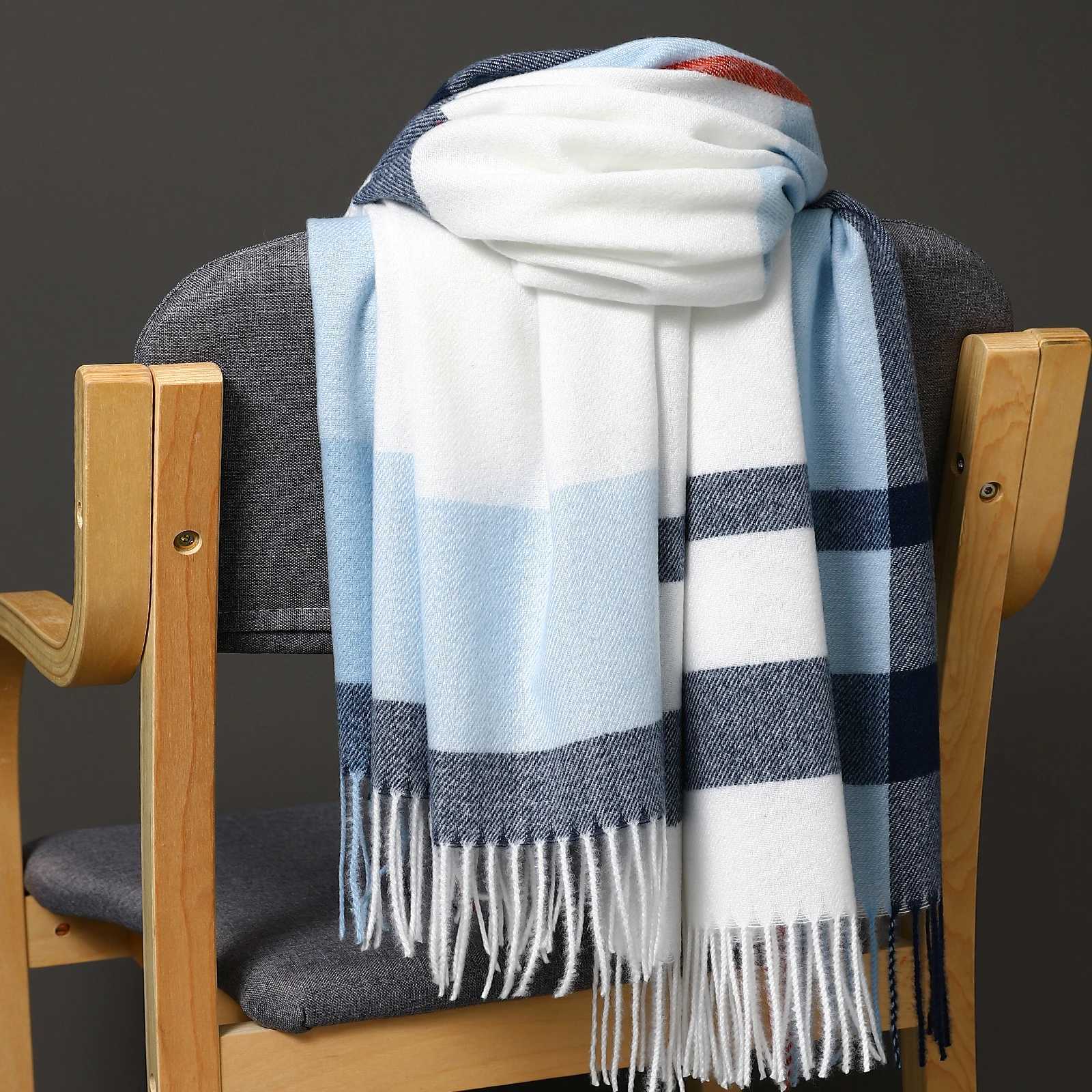 200 * 70cm Fashion Autumn/Winter Warm Cashmere Scarf with Dot Pattern Long tassel Womens Thick Packaging Shawl Womens Muffler Wool Pashmina W240810
