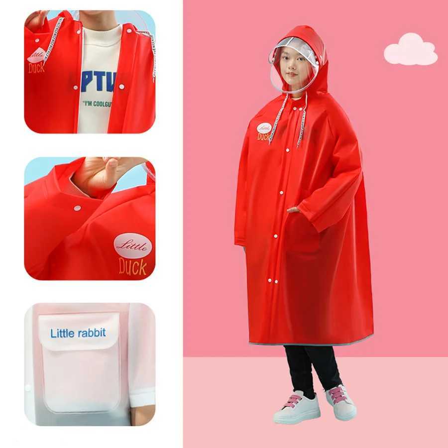 A childrens raincoat suitable for male and female primary school students middle and high school students rainproof poncho Y240810