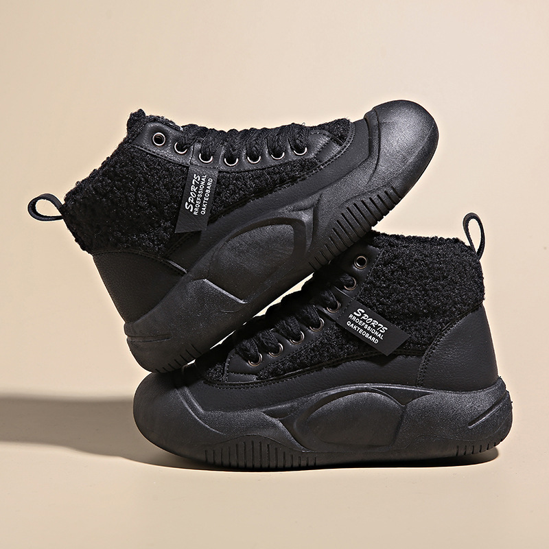 Ddmysports Winter Velvet Little White New Korean Edition Instagram Female Students Thick Sole Eightening Sports Board Shoes Casual XF Outdoor