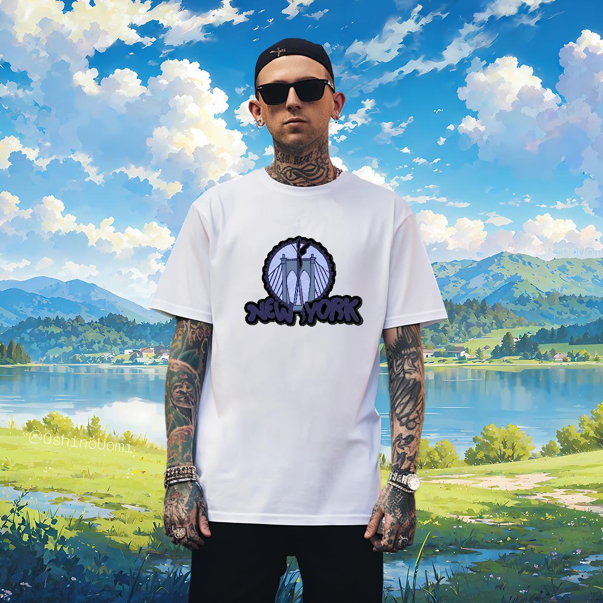 Free Shipping Tshirts letter 230g Cotton Casual Breathable Short Sleeve T Shirts Men Anime Fashion Tops
