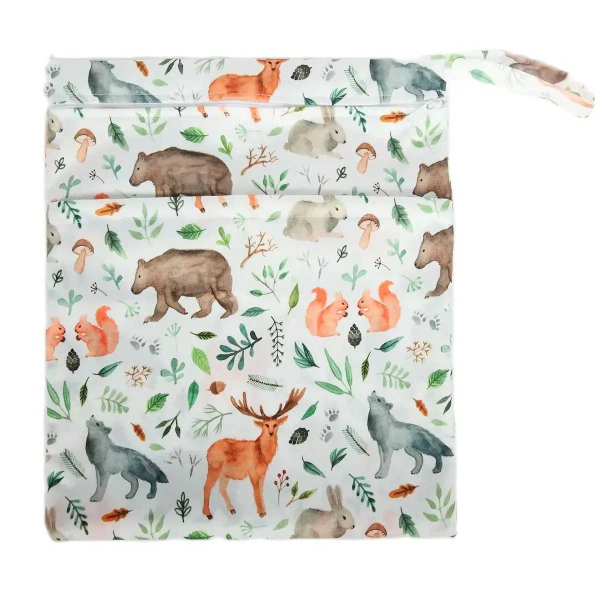 Wet dry bag with two zippers suitable for baby diapers waterproof and reusable 36cmx29cm W240812