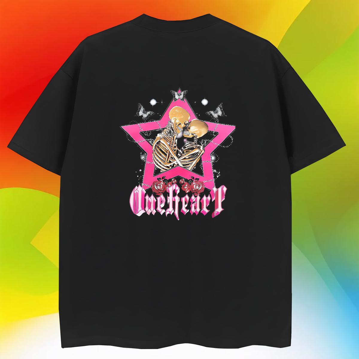 Brand Men T Shirts skull Tops 230g Pure Cotton Casual Free Shipping Plus Size Custom Breathable Soft Men Tees