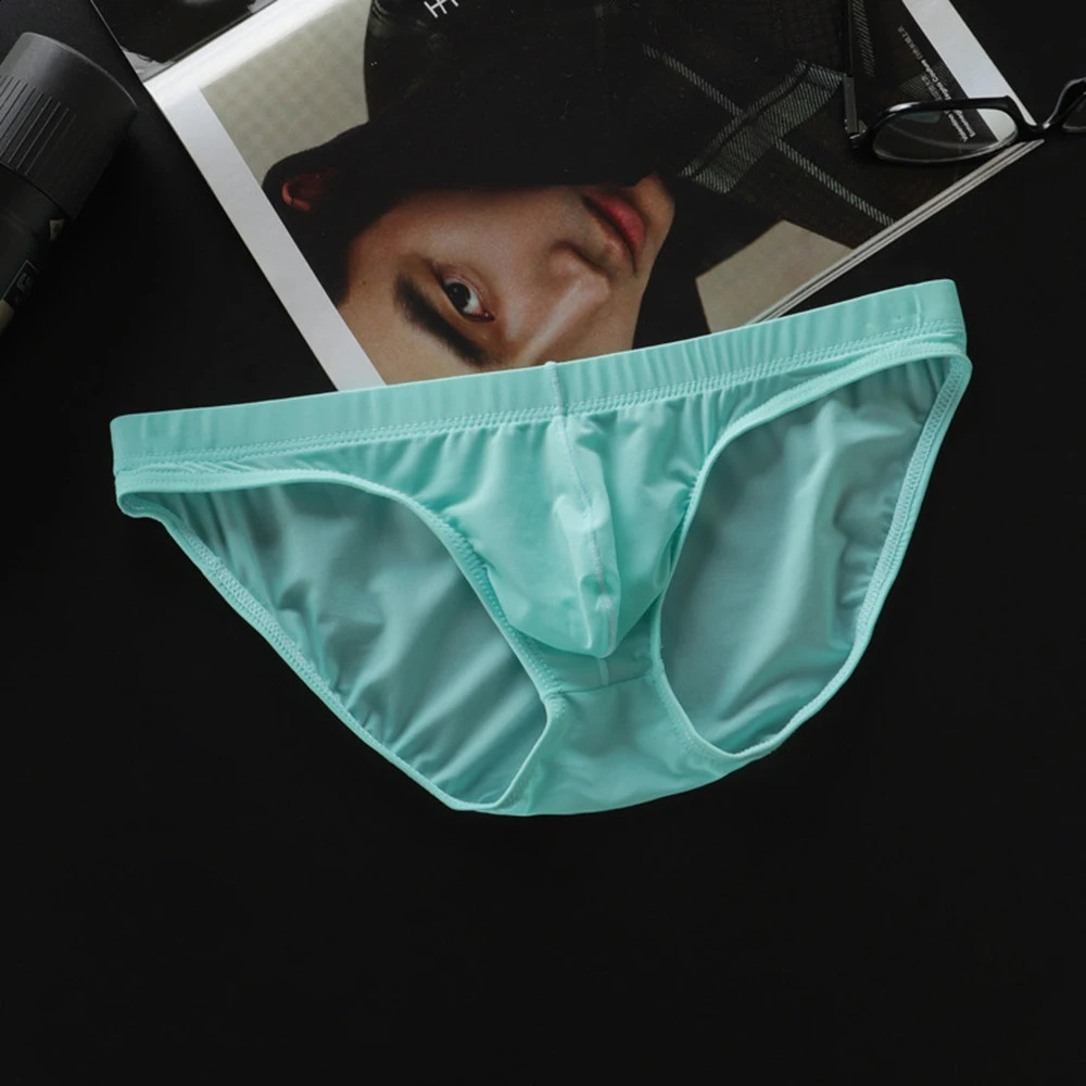 4PCS Mens Underwear Summer Ultra Thin Ice Silk Briefs Transparent Quick-dry Underpants Large Size Sport Shorts Panties M-4XL 240812