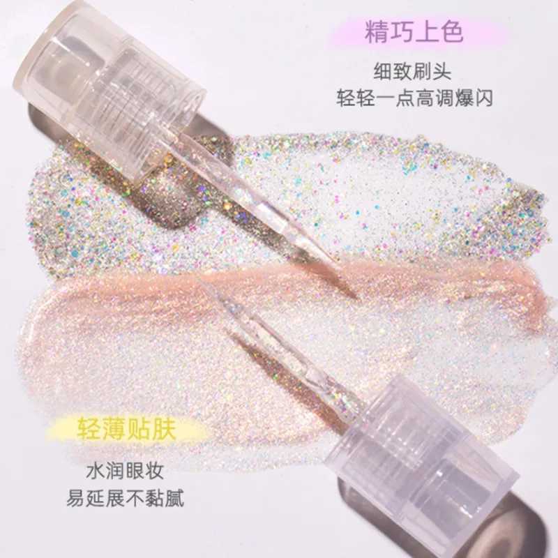 Flortte Glitter Liquid Eyeshadow Matte Highlighter Waterproof Pearlescent Shiny Eye Shadow Sequins Lying Silkworm Eye ApplicatorCL240812