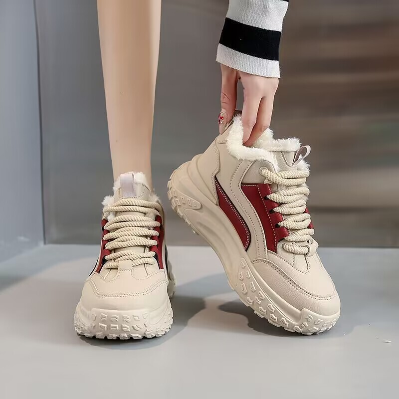 Ddmysports Dad S Women Thickened Winter Outerwear Plush Shoes Warm And Thick Soled Student Snow Cotton Outdoor Shoes