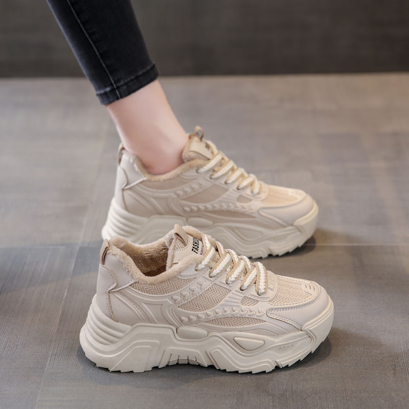 Ddmysports Soft Soled Lightweight Sports Internet Famous Tassel Waterproof Dad Shoes Women S Autumn And Winter New Versatile Casual Outdoor Shoes