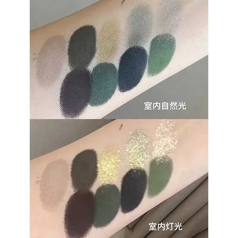 9-color eye shadow palette green smoke durable waterproof matte eye shadow natural shimmer eye shadow cosmeticsW241212