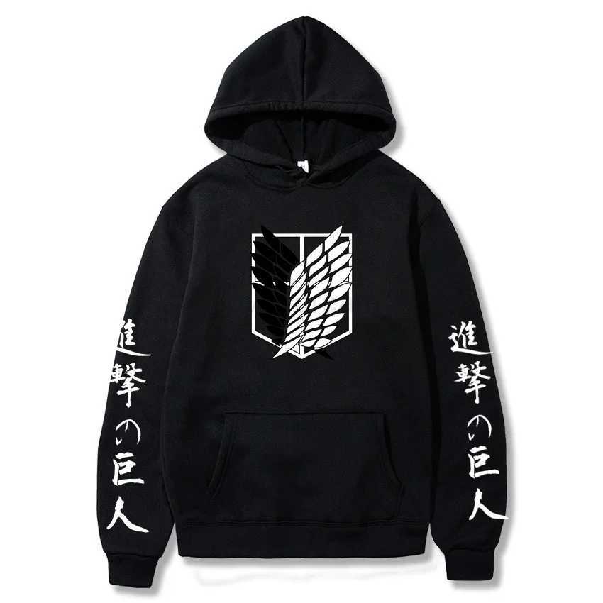 Men Hoodies Sweatshirts Japanese Anime Shingeki No Kyojin Graphic Hoodies Men Pullover Hooded Sweatshirt UnisexXJ240812
