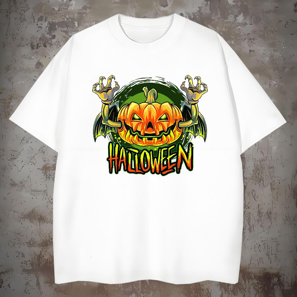 Free Shipping T shirt pumpkin Short Sleeve O-Neck Summer Casual DIY Anime 230g Cotton Men Clothes T-Shirt Stylist Wear