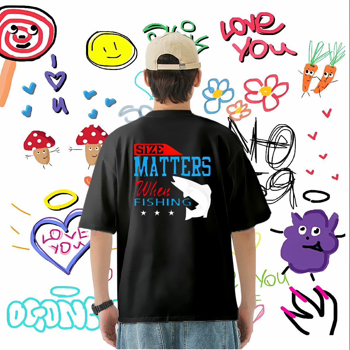 Free Shipping T shirt letter Tshirts 230g Cotton Casual Loose Fit Custom Print Plus Size Breathable Crew Neck Men Tops Tees